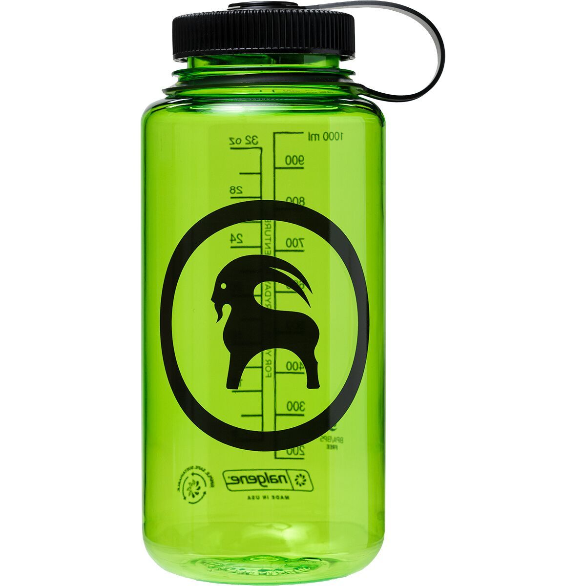 Backcountry x Nalgene Goat Logo 32oz Wide Mouth Sustain Bottle Pear/Black/Black, One Size