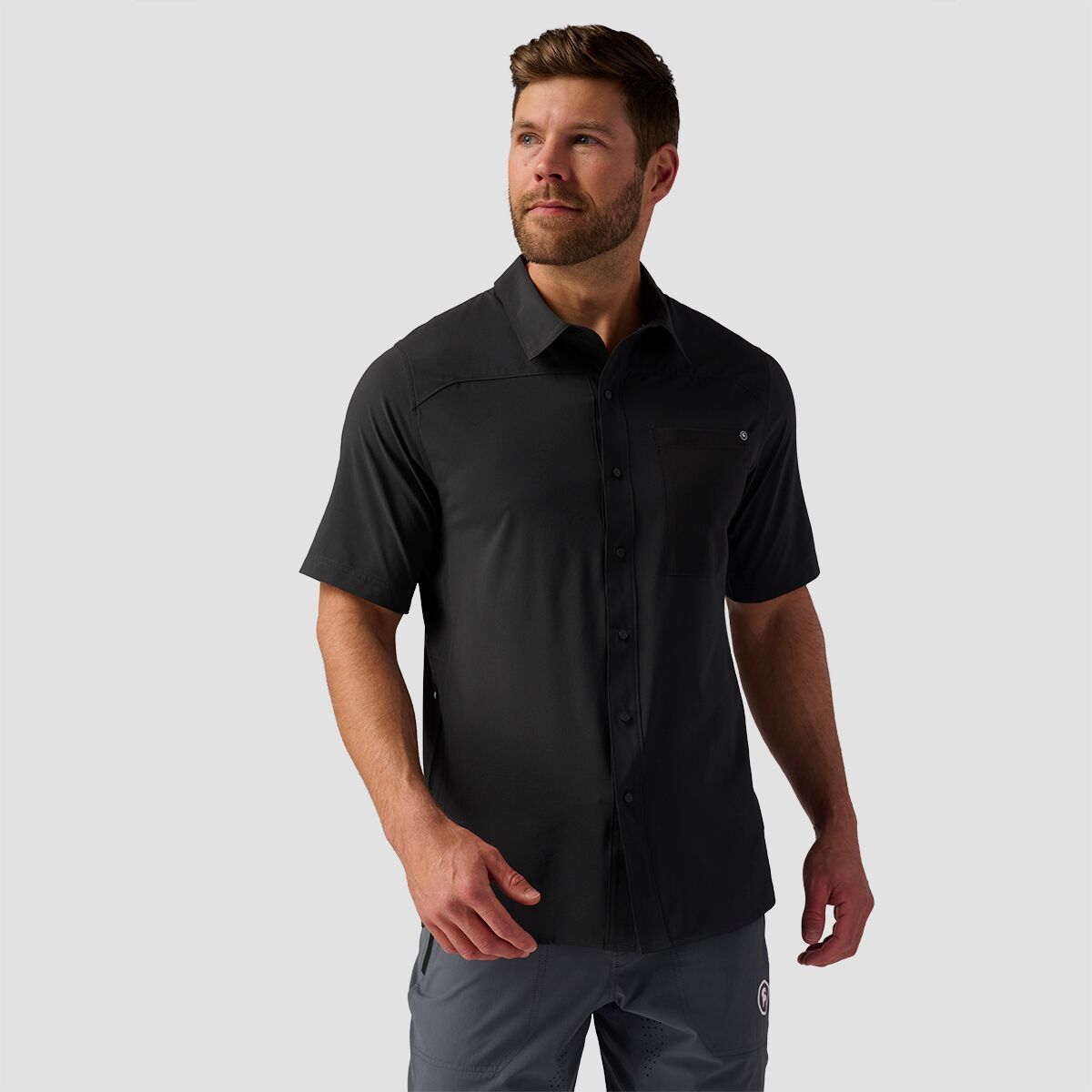 Backcountry Button-Up MTB Jersey - Men's Black, L