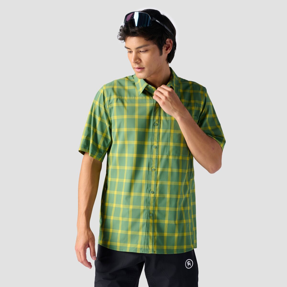 Backcountry Slickrock Short-Sleeve Button-Up Jersey - Men's Elm Green Plaid, S