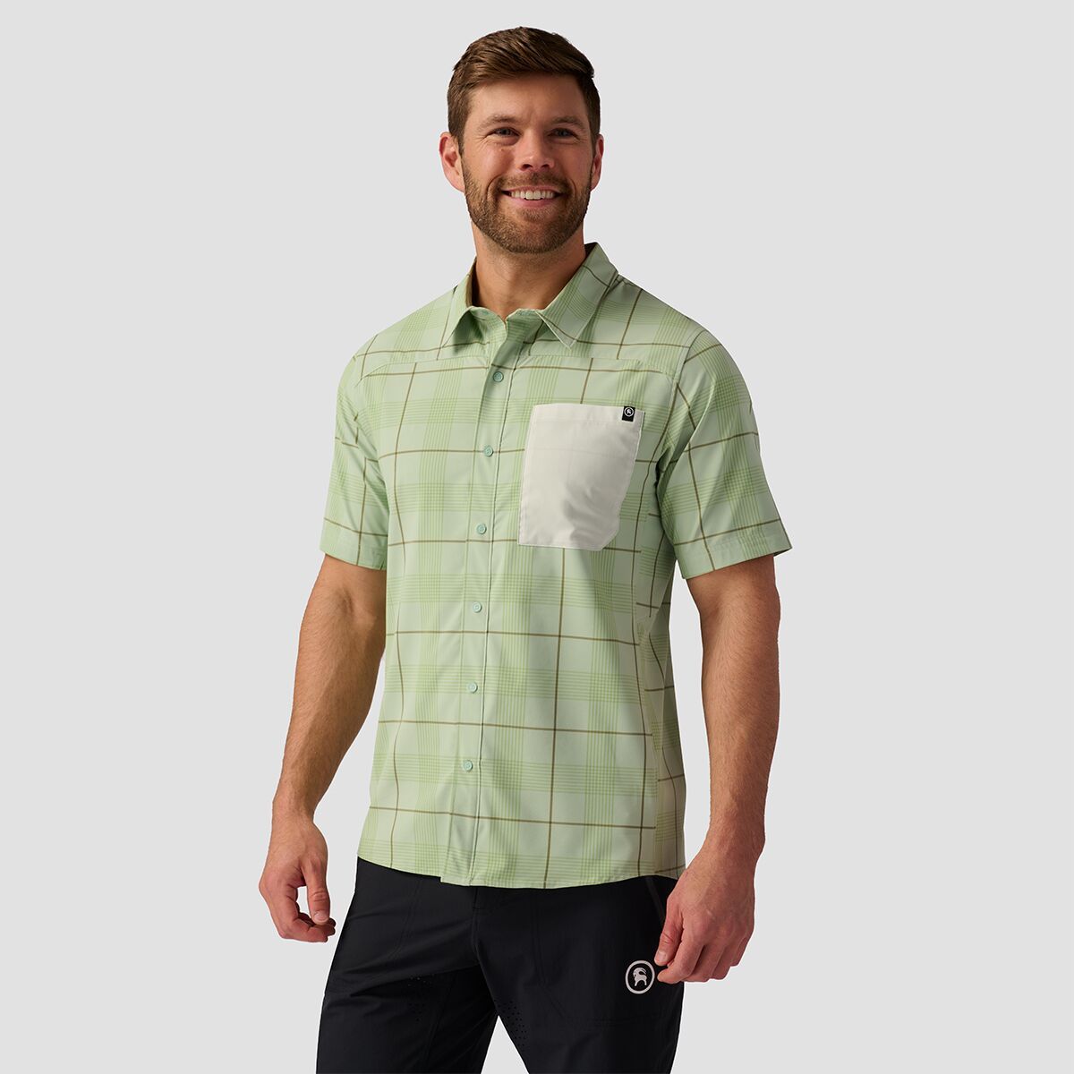 Backcountry Button-Up MTB Jersey - Men's Silt Green Plaid, L
