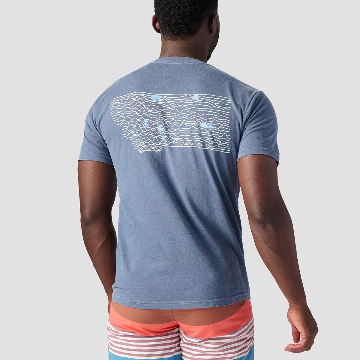 Backcountry Montana Topo Adventure T-Shirt Denim, XXL