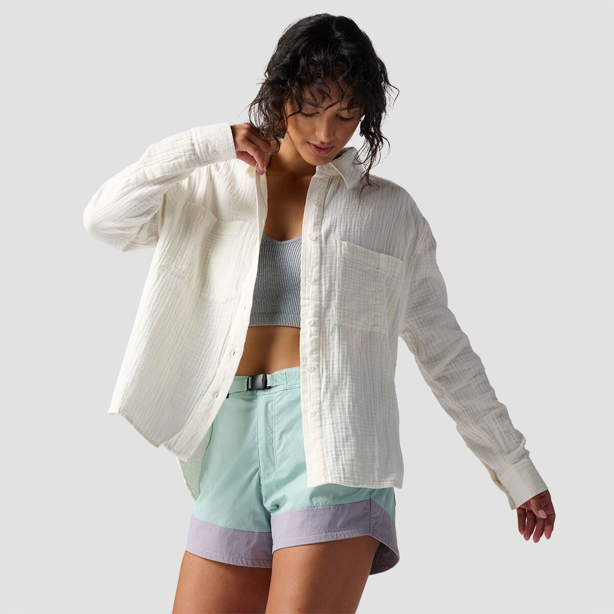 Backcountry Cotton Gauze Long-Sleeve Button-Down - Women's Egret, M