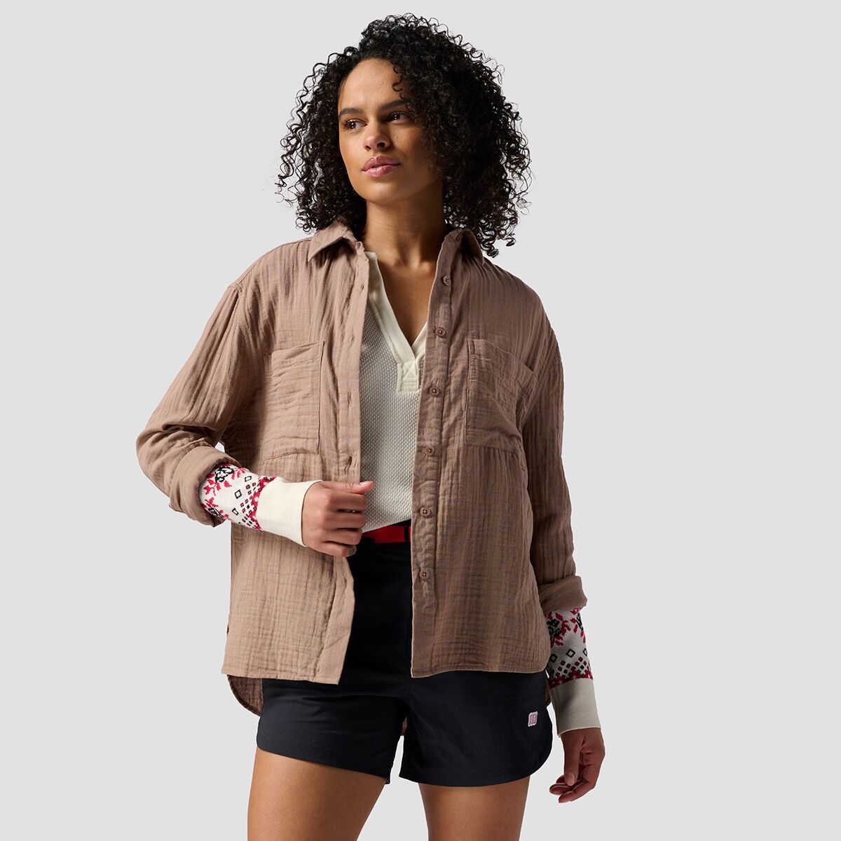 Backcountry Cotton Gauze Long-Sleeve Button-Down - Women's Fossil, S