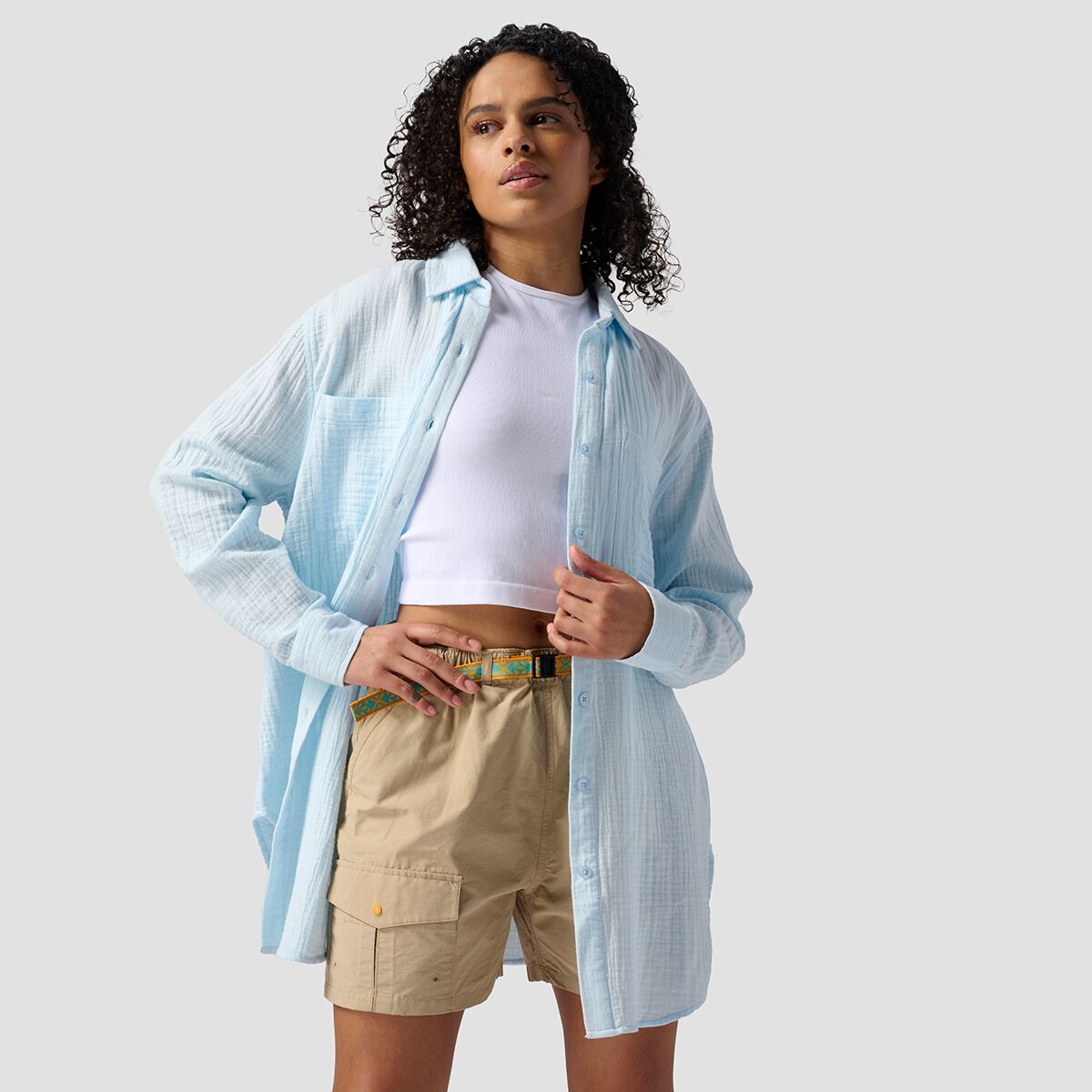 Backcountry Long Cotton Gauze Long-Sleeve Button-Down - Women's Nantucket Breeze, XL