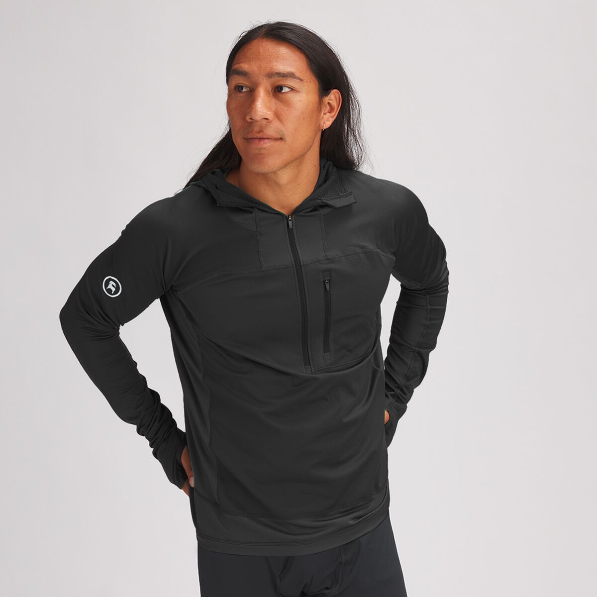Backcountry Hybrid Grid Fleece Pullover - Men's Black, M