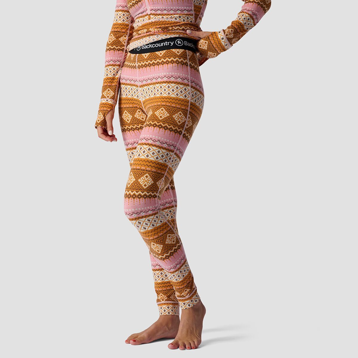 Backcountry Spruces Lightweight Merino Printed Bottom - Women's Golden Fair Isle Print, M