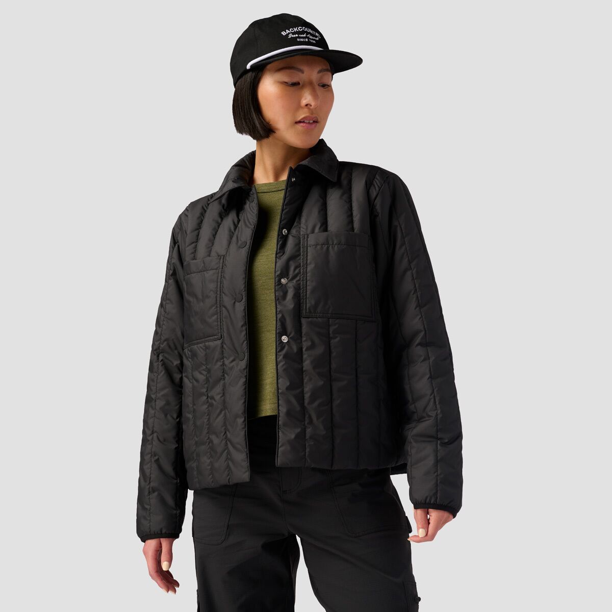Backcountry Backcountry Oakbury Synthetic Quilted Shirt Jacket  - Women's Black, XS