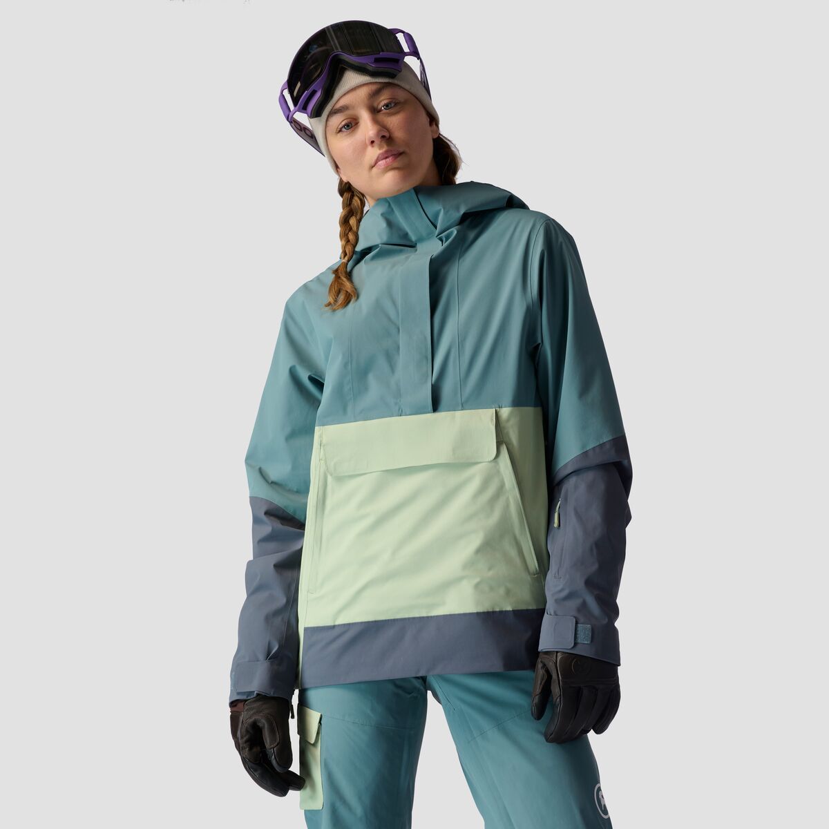 Backcountry Last Chair Stretch Insulated Anorak - Women's Goblin Blue/Reseda/Turbulence, XL