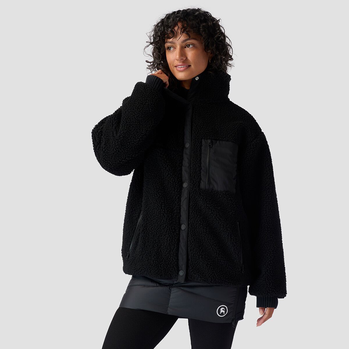 Backcountry Mixed Fabric Fleece Jacket - Women's Black, XS