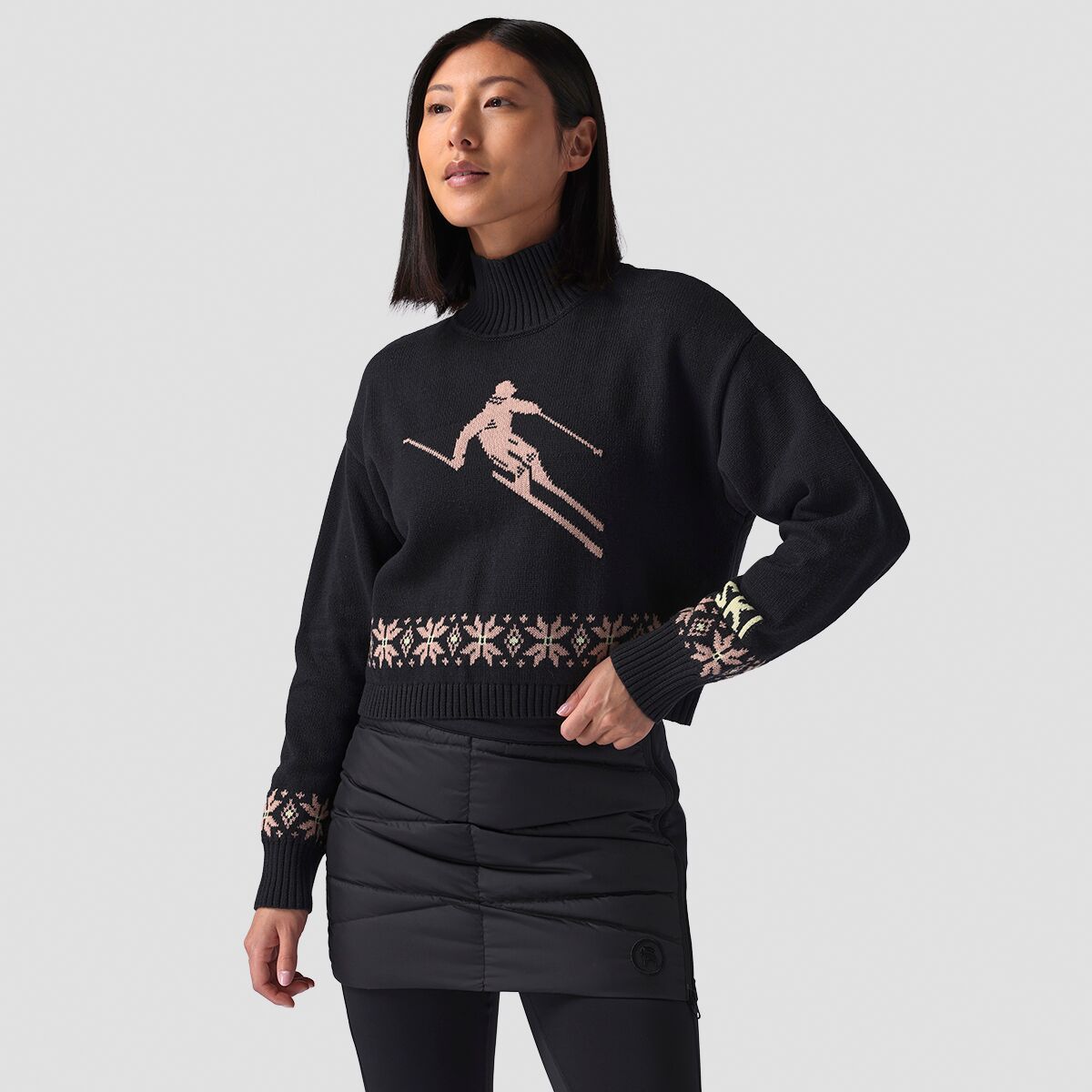 Backcountry Intarsia Ski Jumper Sweater - Women's Black, S