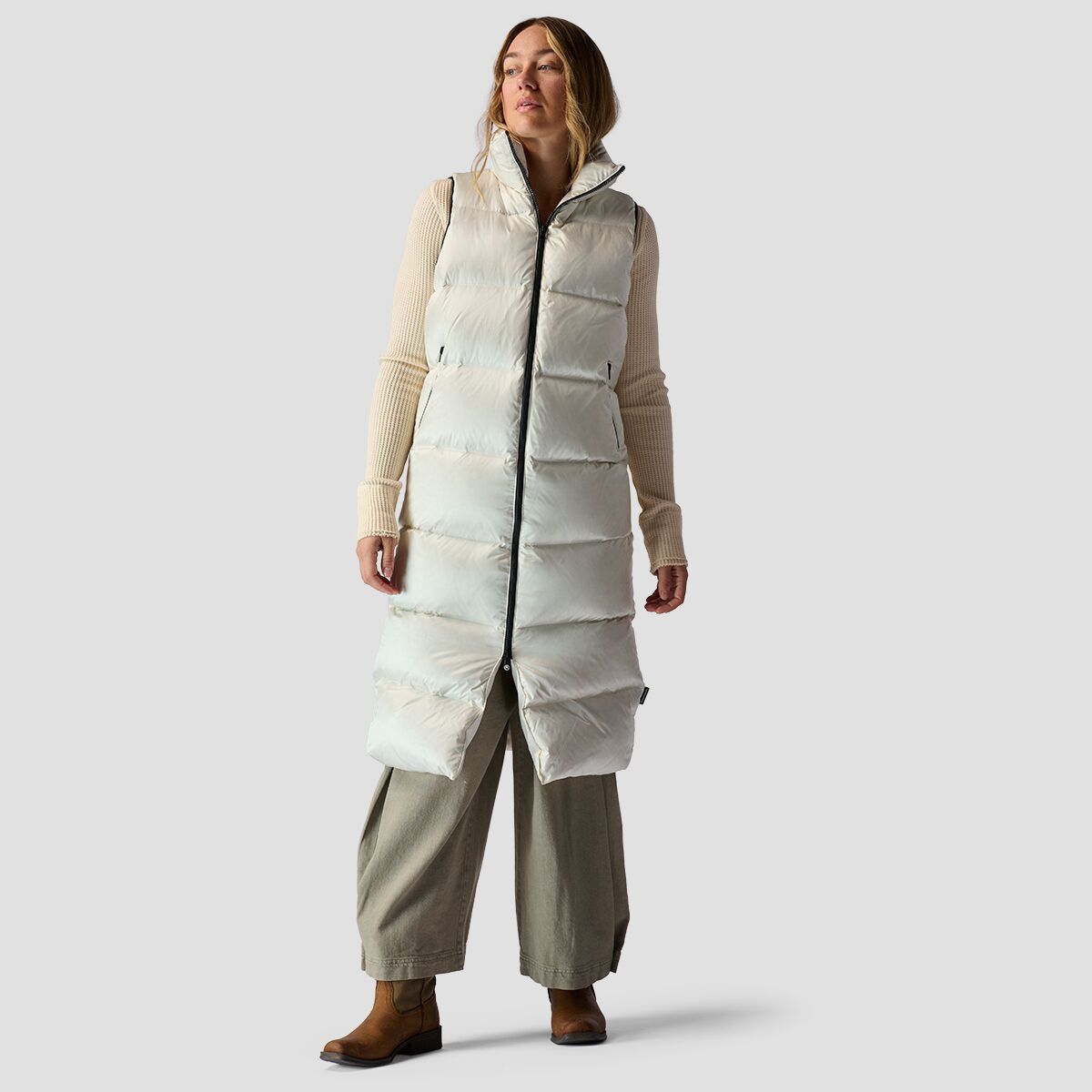 Backcountry Long Down Parka Vest - Women's Egret, L