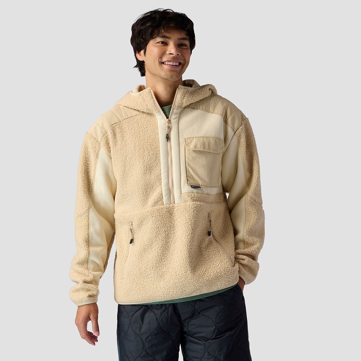 Backcountry Goat Fleece 1/2 Zip Hoodie - Men's Bleached Sand, XL
