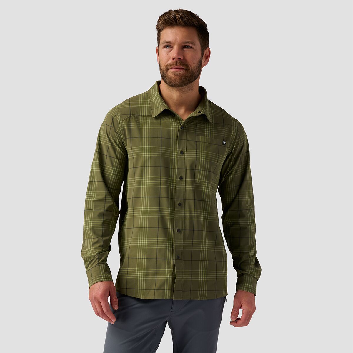 Backcountry Button-Up Long-Sleeve MTB Jersey - Men's Kalamata Plaid, XL
