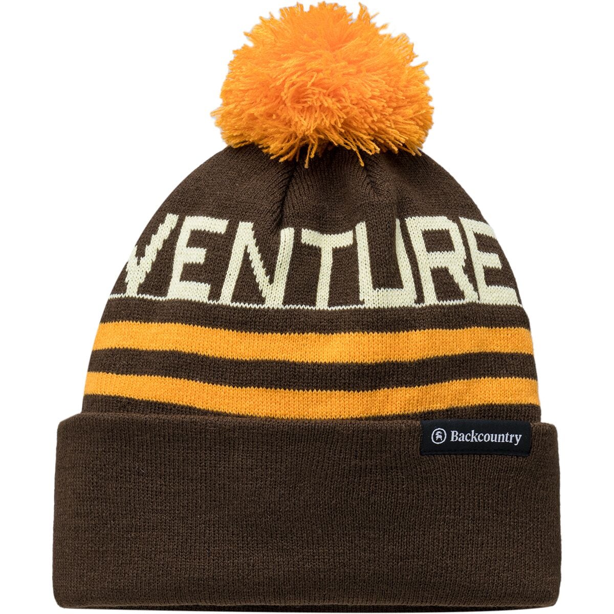 Backcountry VB Pom Beanie Dark Brown/Orange, One Size
