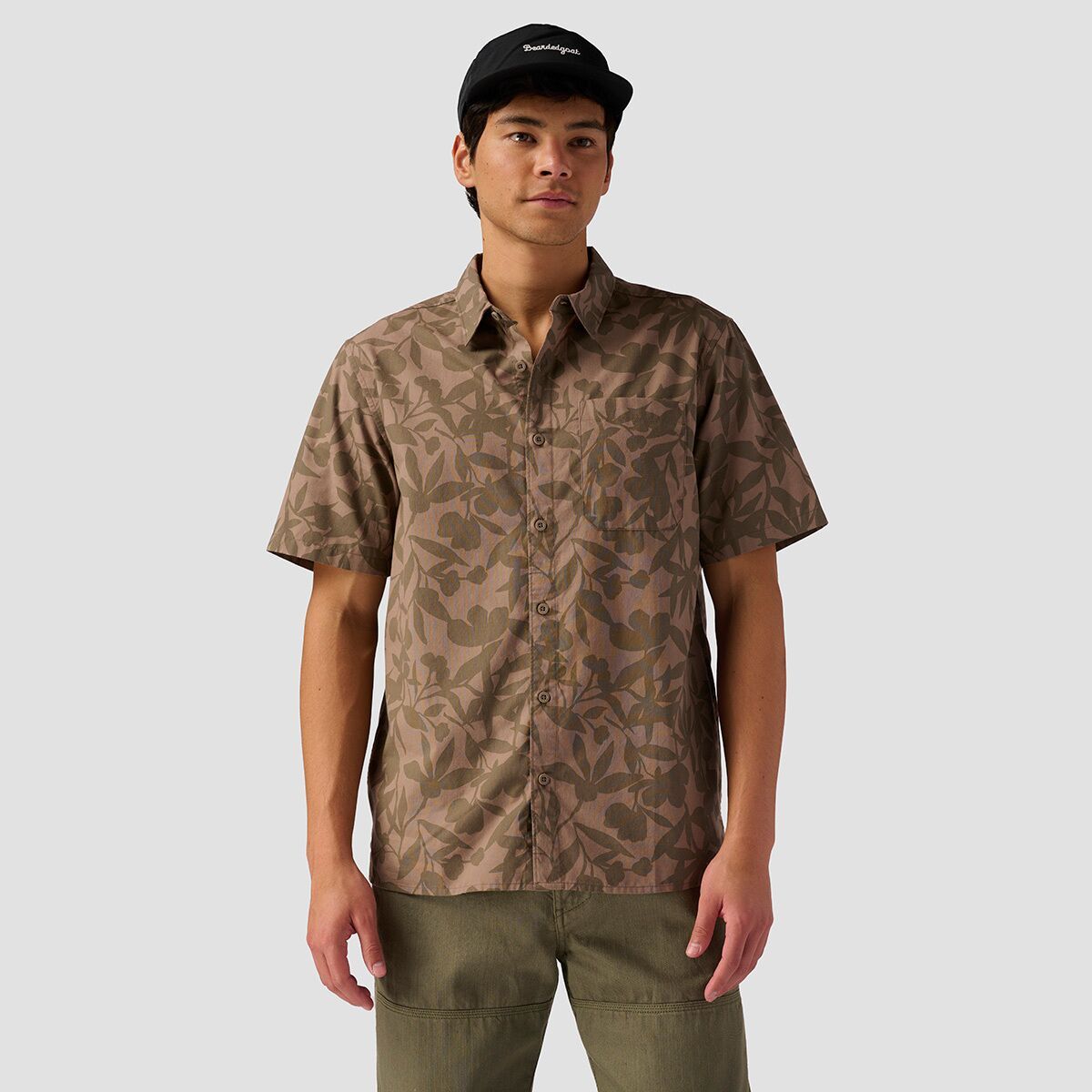 Backcountry Cotton Button-Up - Men's Bistre Trailmix Print, L