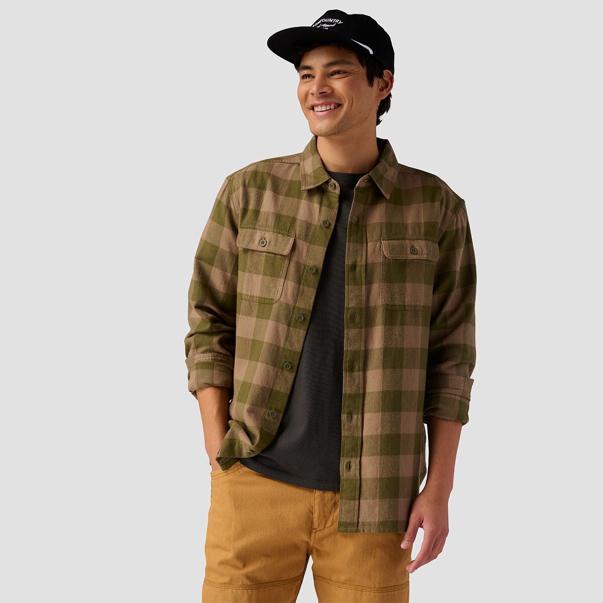 Backcountry Cotton Flannel Button-up - Men's Kalamata/Fossil Plaid, XXL