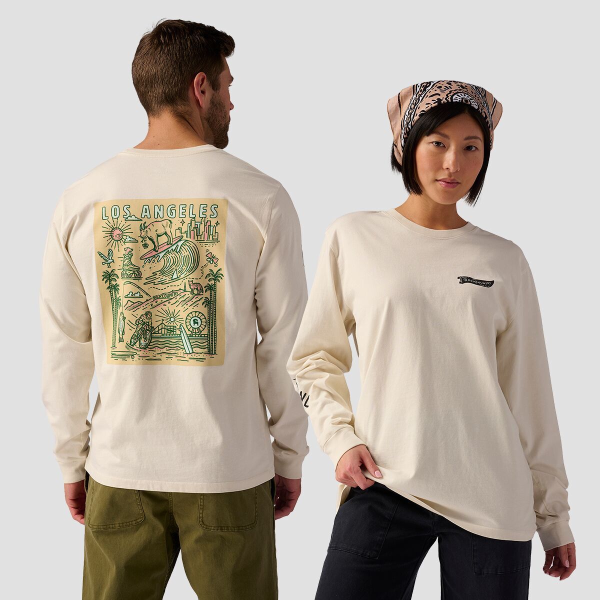 Backcountry Los Angeles Poster Long-Sleeve T-Shirt Vintage White, S