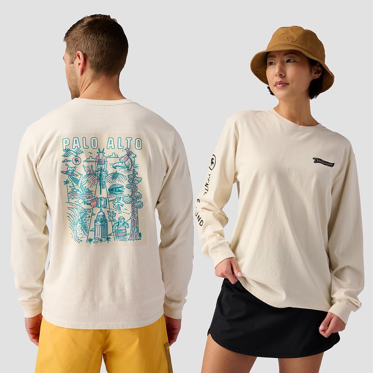 Backcountry Palo Alto Long-Sleeve Crew T-Shirt Vintage White, XS