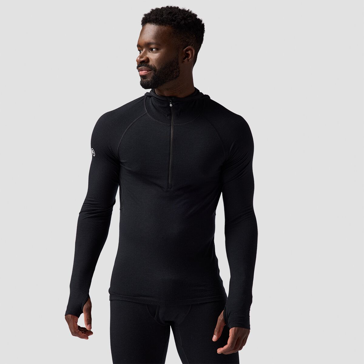 Backcountry Backcountry Cedars RWS Merino Lt-Wt Baselayer 1/2-Zip Scuba Top - Men's Black, M