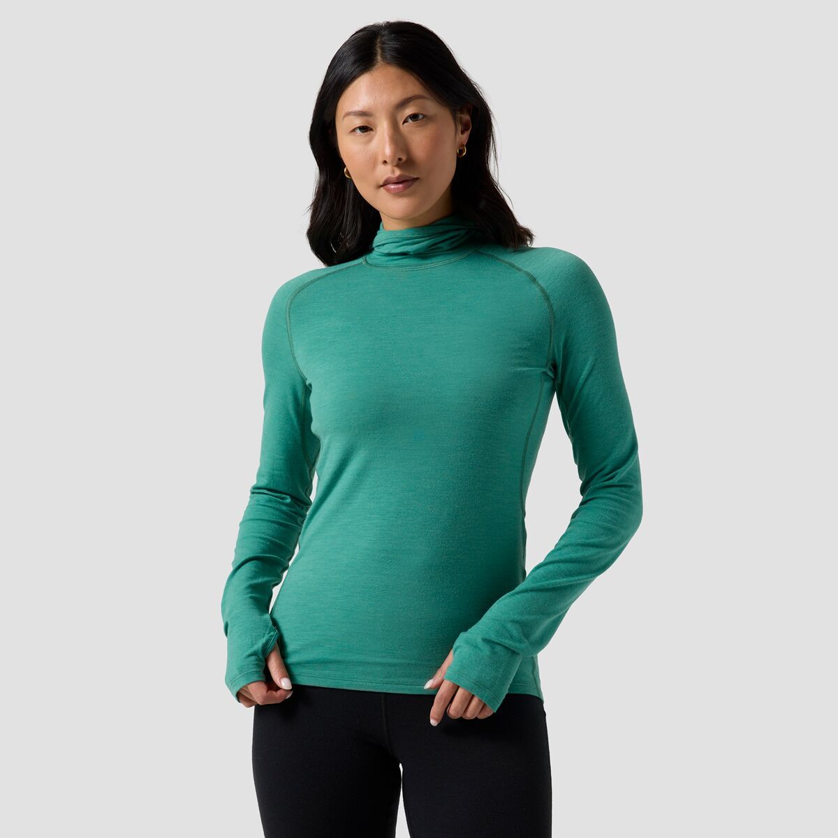 Backcountry Cedars RWS Merino Lt-Wt Baselayer Balaclava Top - Women's Gearhead Green, XXL