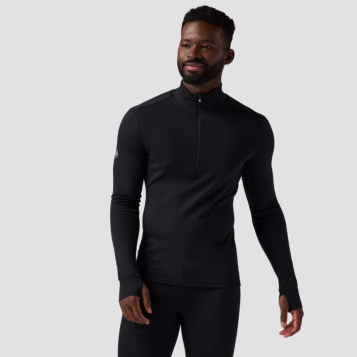 Backcountry Backcountry Cedars RWS Merino Mid-Wt Baselayer 1/4-Zip Top - Men's Black, XL