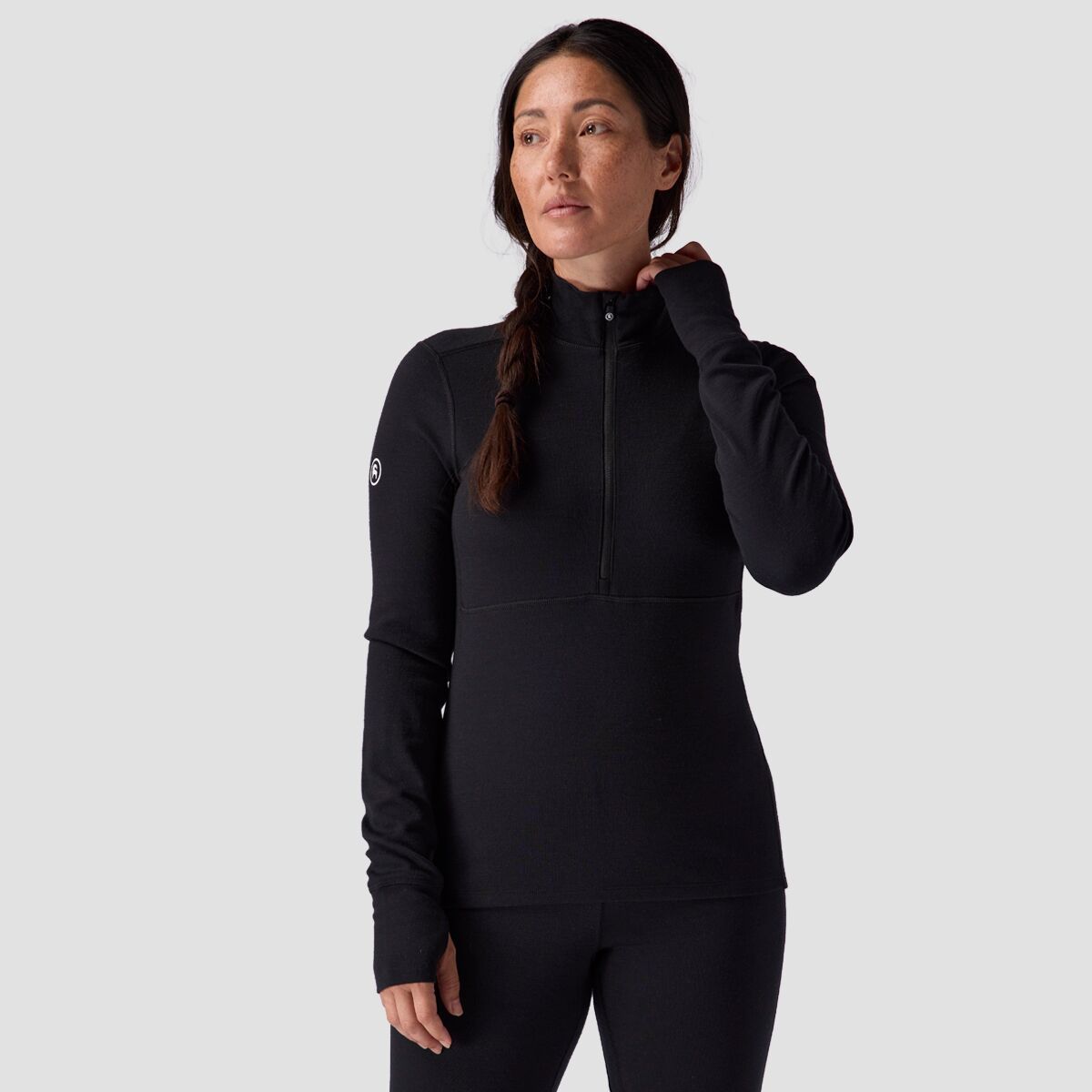 Backcountry Backcountry Cedars RWS Merino Mid-Wt Baselayer 1/4-Zip Top - Women's Black, M