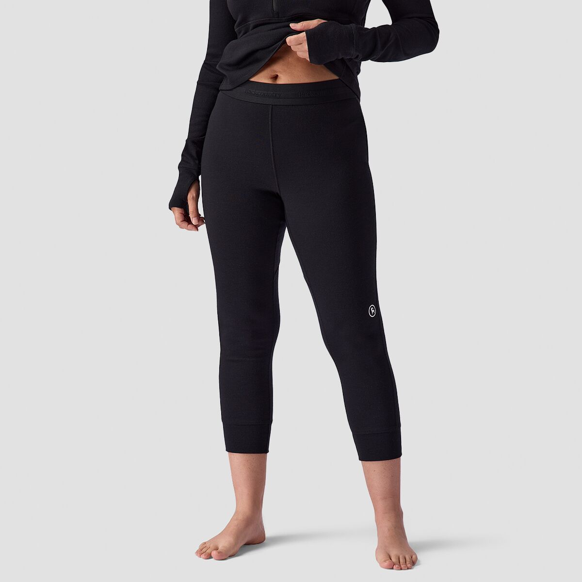 Backcountry Backcountry Cedars RWS Merino Mid-Wt Baselayer 3/4 Bottom - Women's Black, L