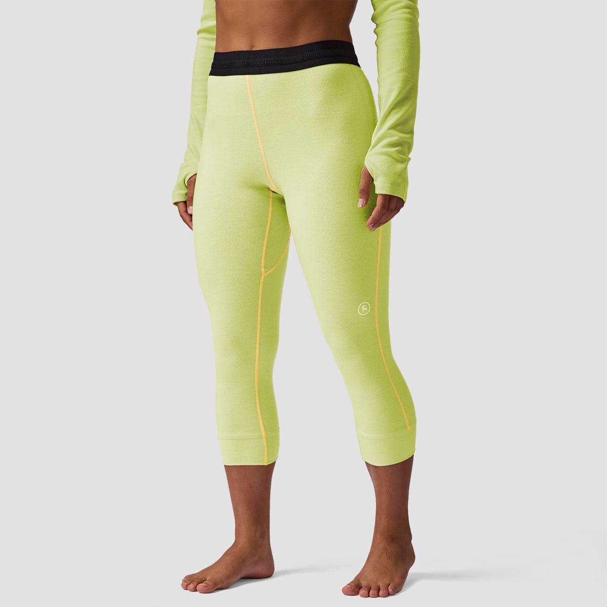 Backcountry Cedars RWS Merino Mid-Wt Baselayer 3/4 Bottom - Women's Peach Sky Geo Collage Print, XXL