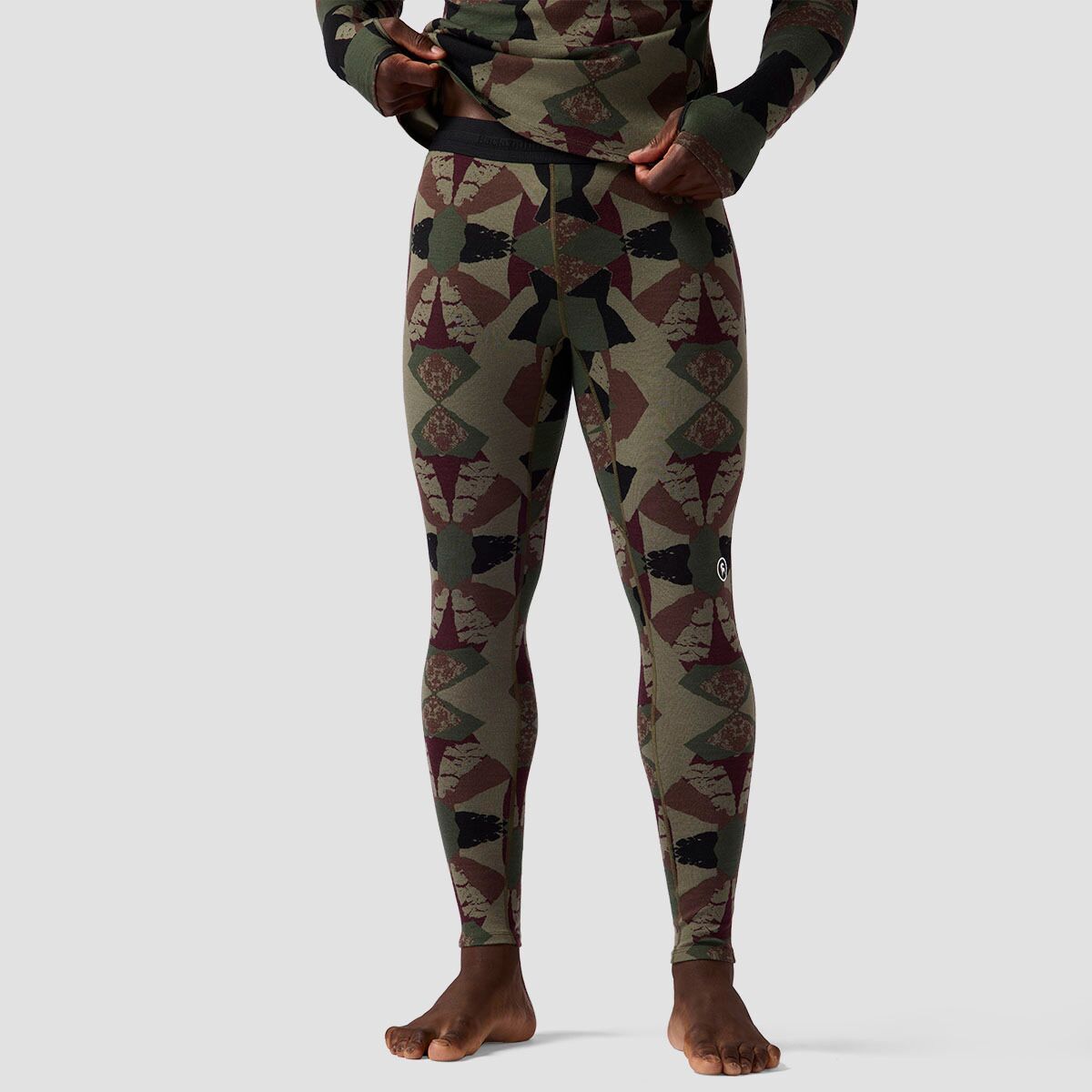 Backcountry Cedars RWS Merino Mid-Wt Baselayer Bottom - Men's Kalamata Geo Collage Print, XXL