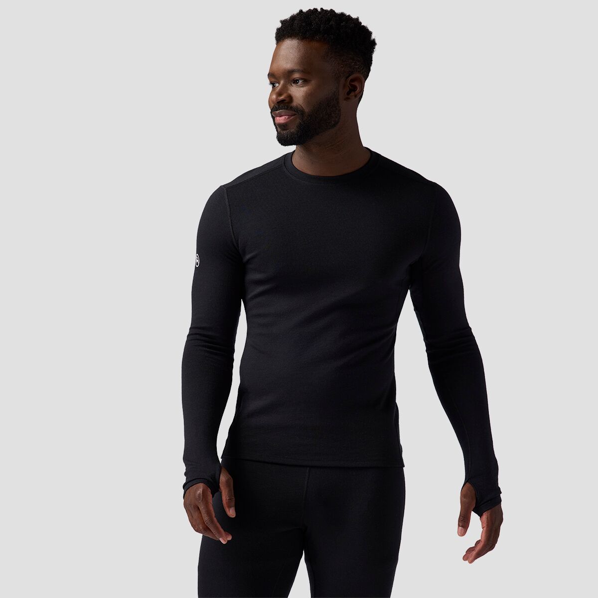 Backcountry Backcountry Cedars RWS Merino Mid-Wt Baselayer Crew Top - Men's Black, M