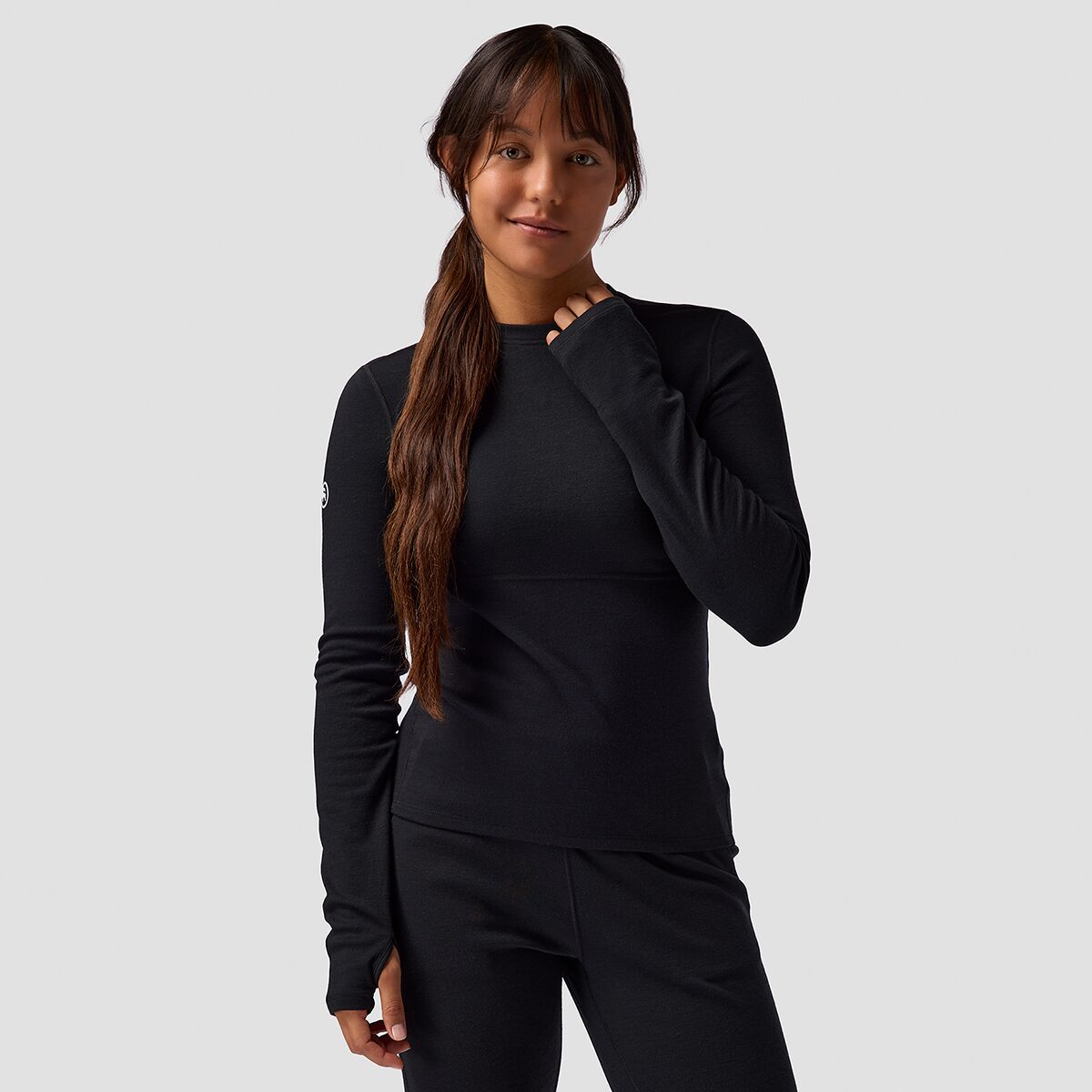 Backcountry Backcountry Cedars RWS Merino Mid-Wt Baselayer Crew Top - Women's Black, M