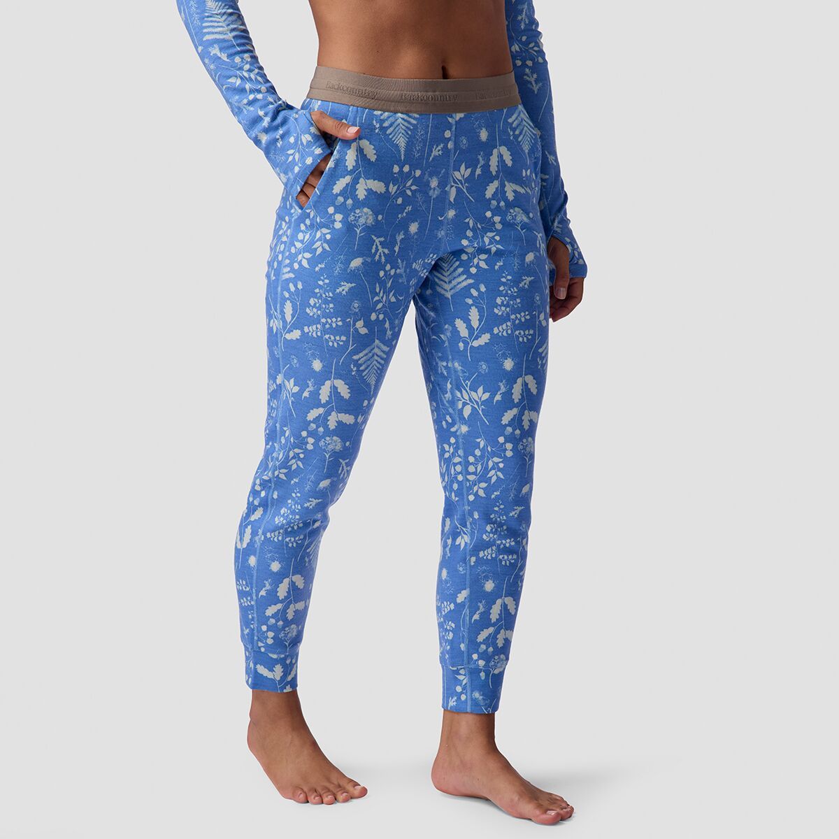 Backcountry Cedars RWS Merino Mid-Wt Baselayer Jogger Bottom - Women's Deja Blue Print, XS