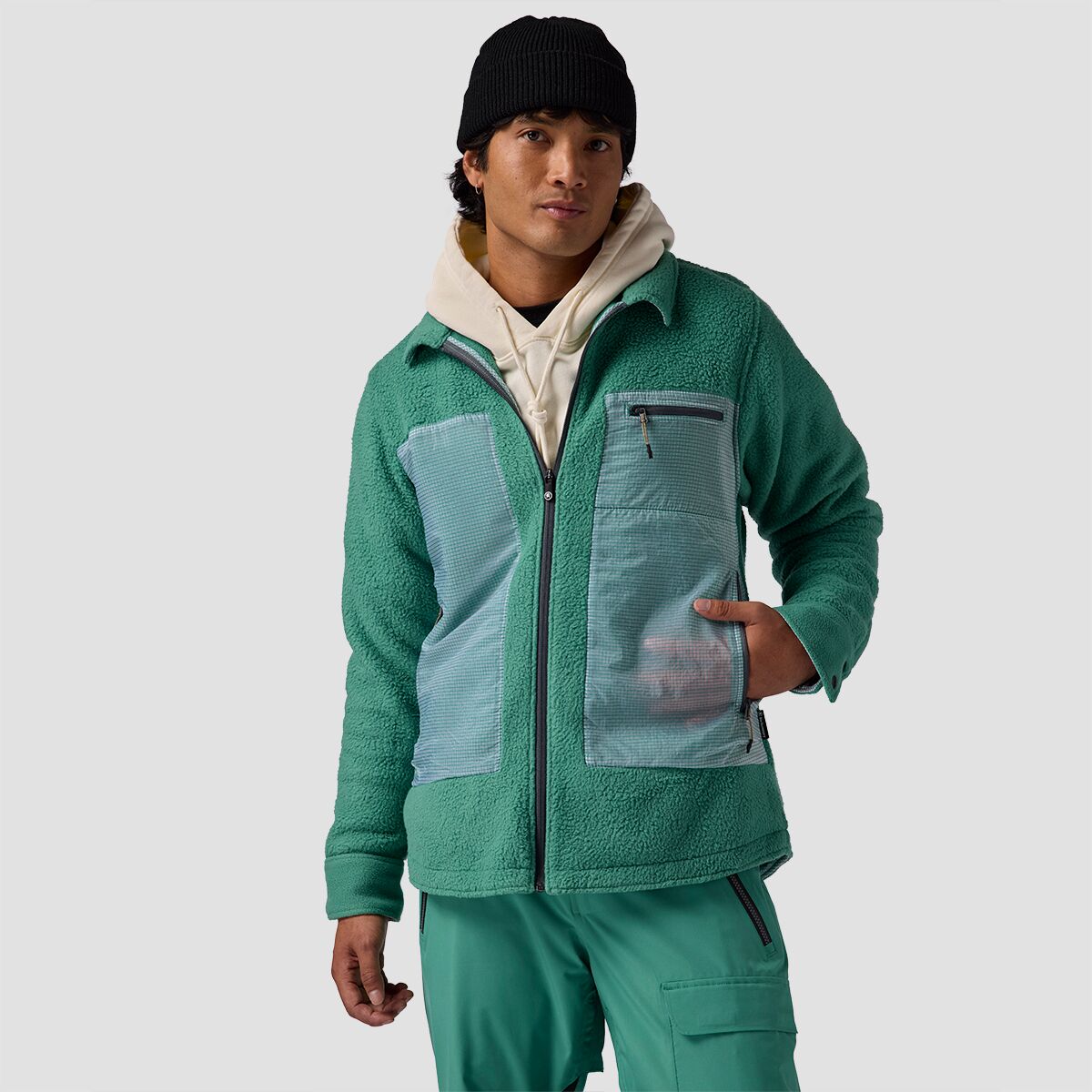 Backcountry Backcountry Wander Pile-Fleece Shirt Jacket- Men's Gearhead Green, S