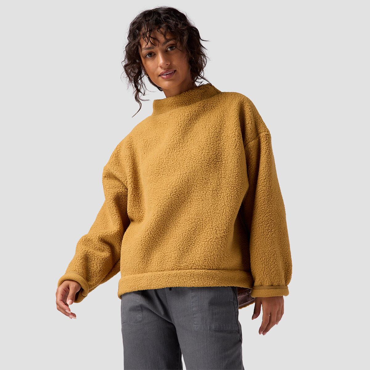 Backcountry Backcountry Wander Pile-Fleece Mock-Neck Top - Women's Bistre, L