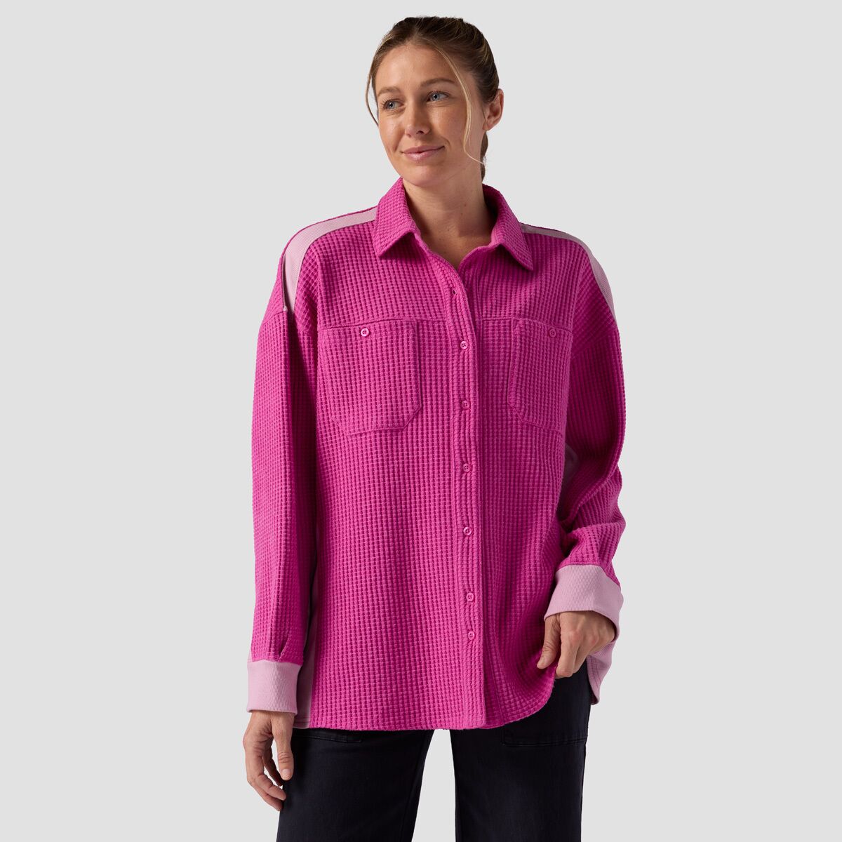 Backcountry Backcountry Waffle Button-Up - Women's Rose Violet, L