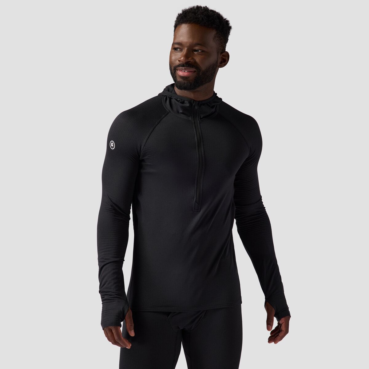 Backcountry Backcountry Pines Microgrid Ultra-Lt Baselayer 1/2-Zip Scuba Top - Men's Black, S