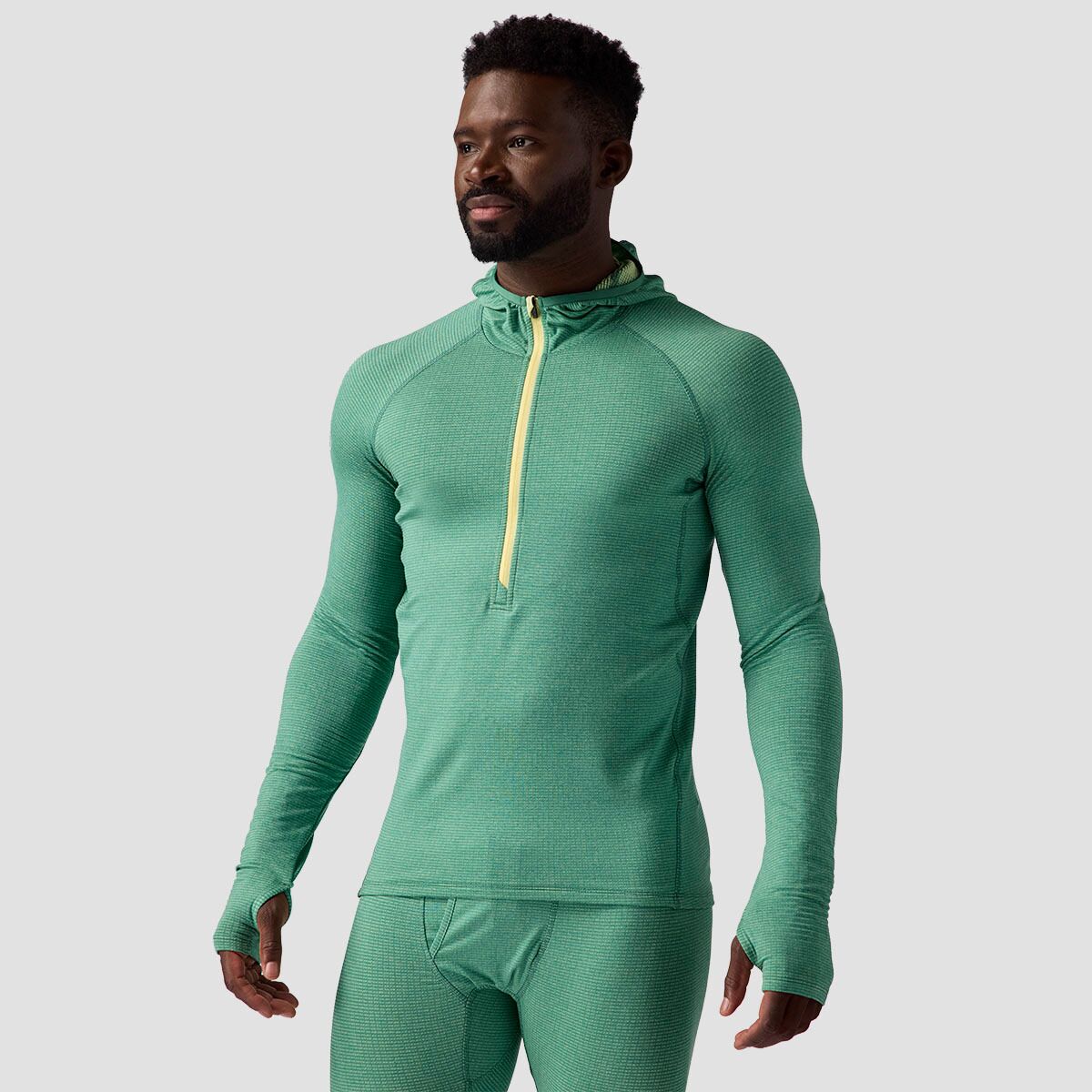 Backcountry Backcountry Pines Microgrid Ultra-Lt Baselayer 1/2-Zip Scuba Top - Men's Gearhead Green, S