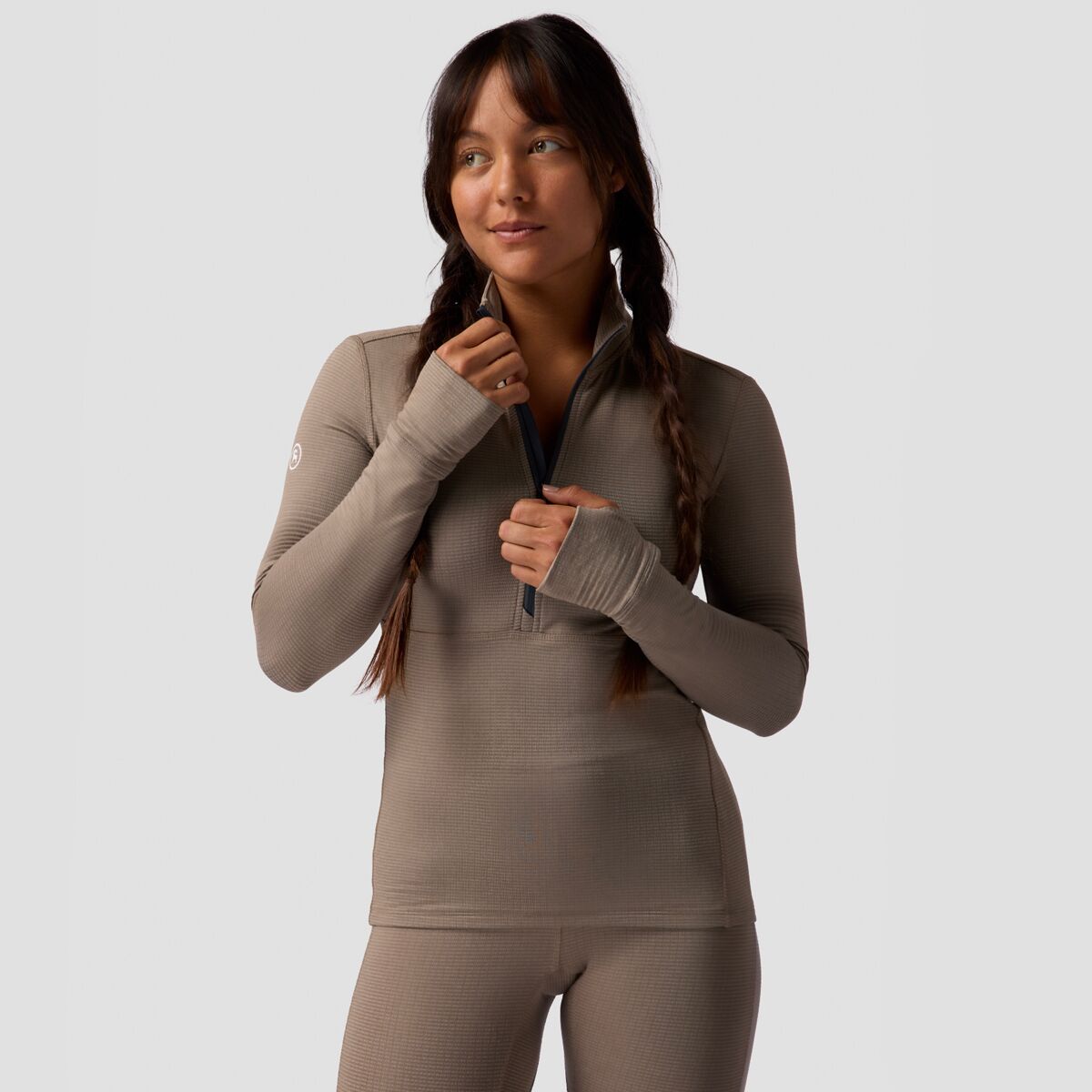 Backcountry Backcountry Pines Microgrid Ultra-Lt Baselayer 1/4-Zip Top - Women's Fallen Rock, XL