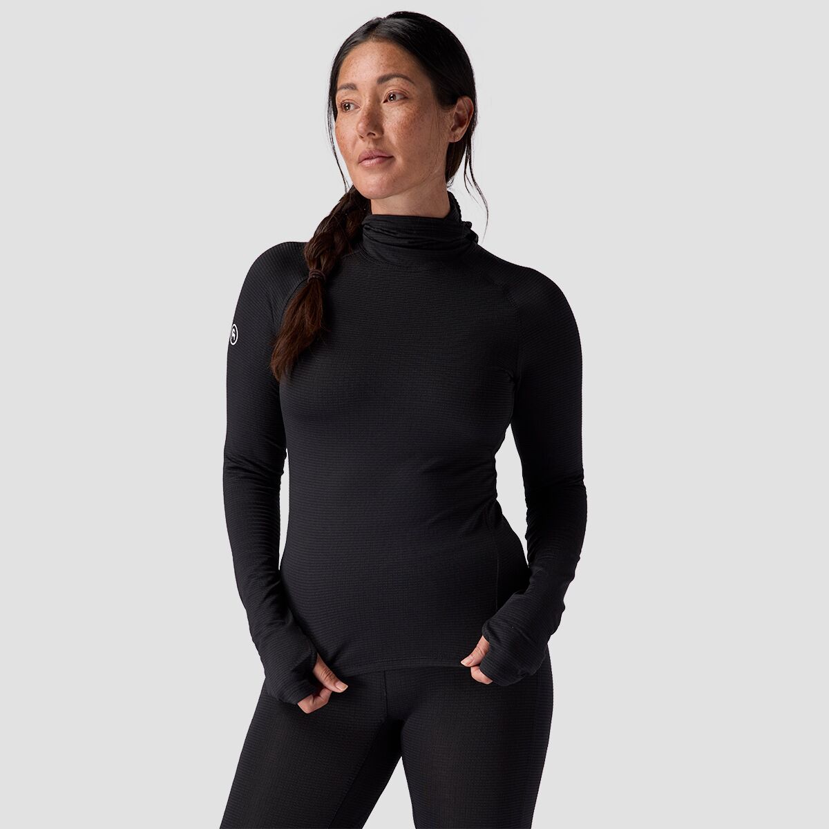 Backcountry Backcountry Pines Microgrid Ultra-Lt Baselayer Balaclava Top - Women's Black, L