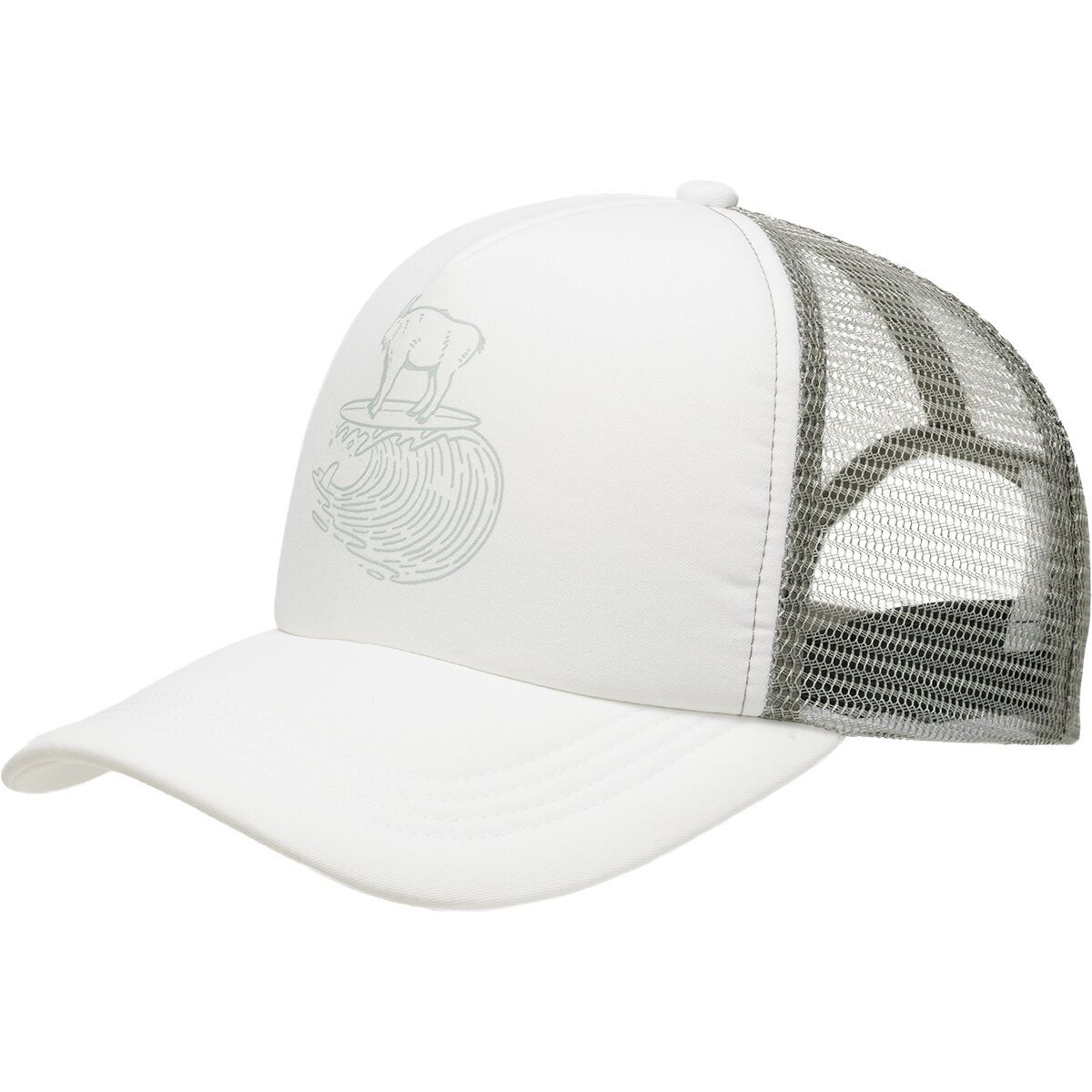 Backcountry Surfing Goat Foam Trucker Hat White, One Size