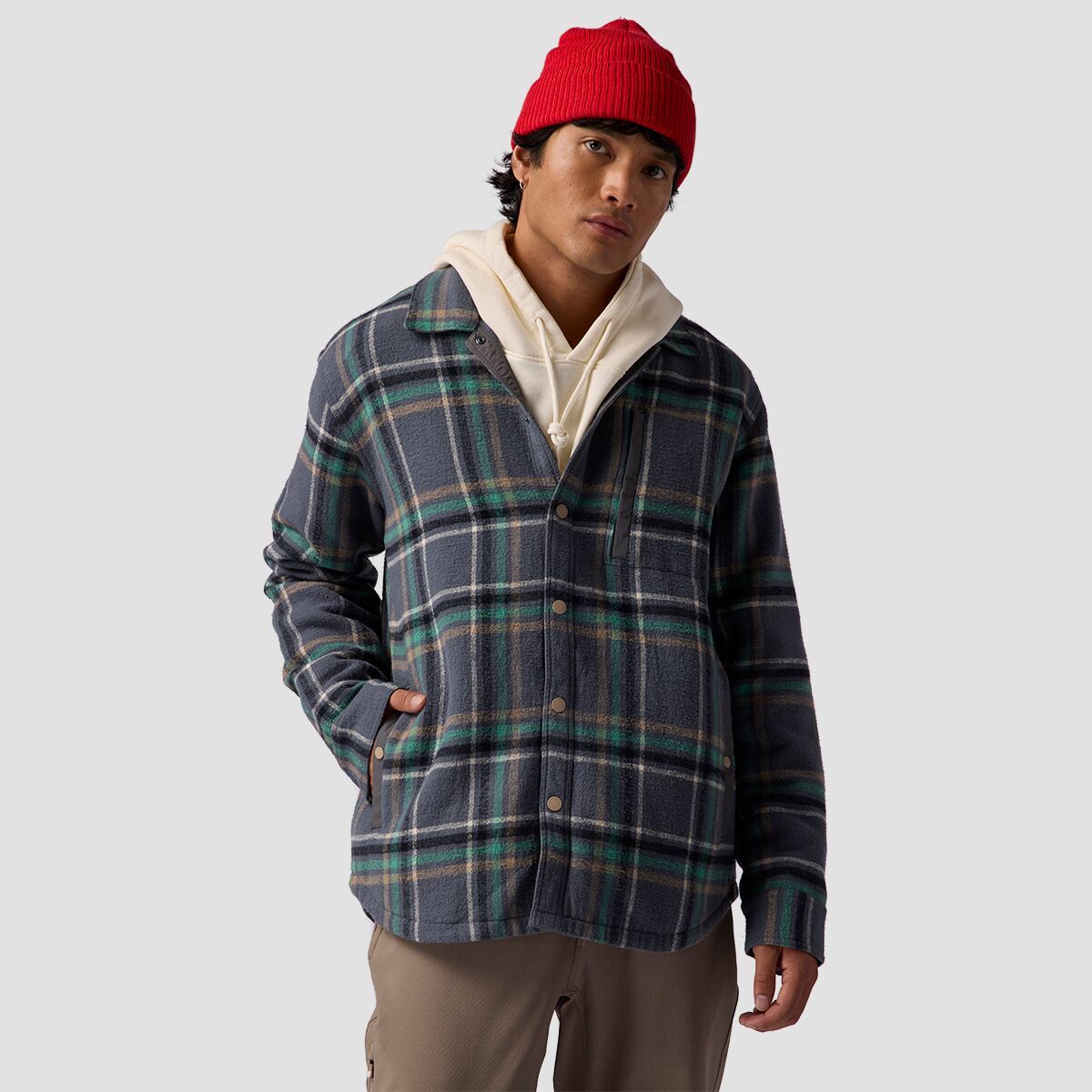Backcountry Venture Stretch Flannel Shacket - Men's Turbulence Plaid, S