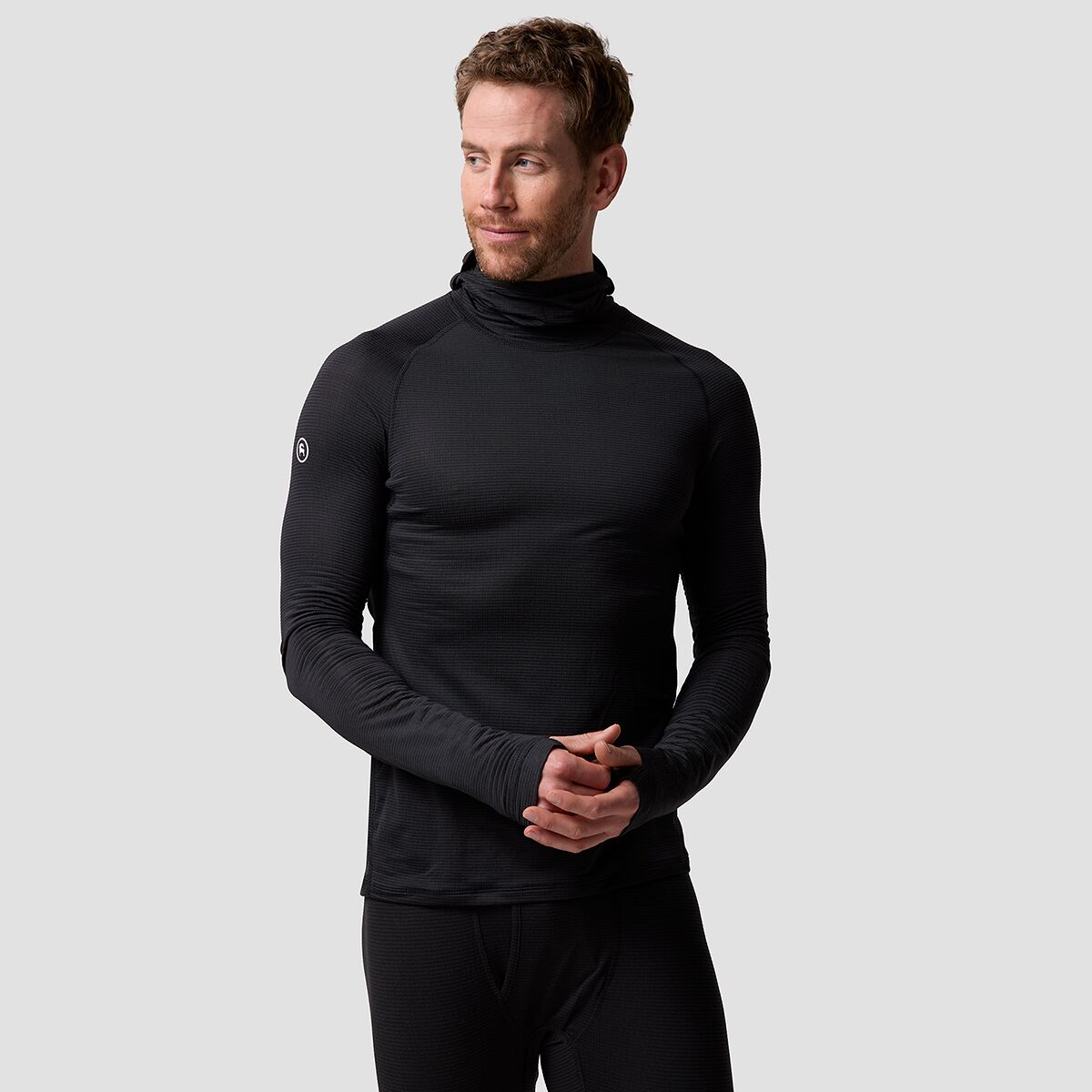 Backcountry Backcountry Pines Microgrid Ultra-LT Baselayer Balaclava Top - Men's Black, L