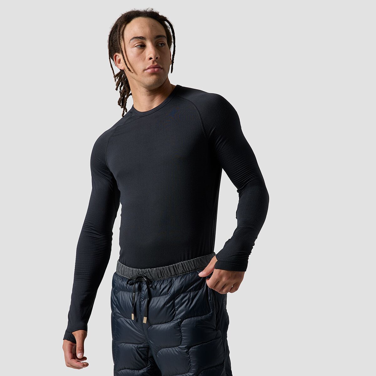Backcountry Backcountry Pines Microgrid Ultra-LT Baselayer Crew Top - Men's Black, XL