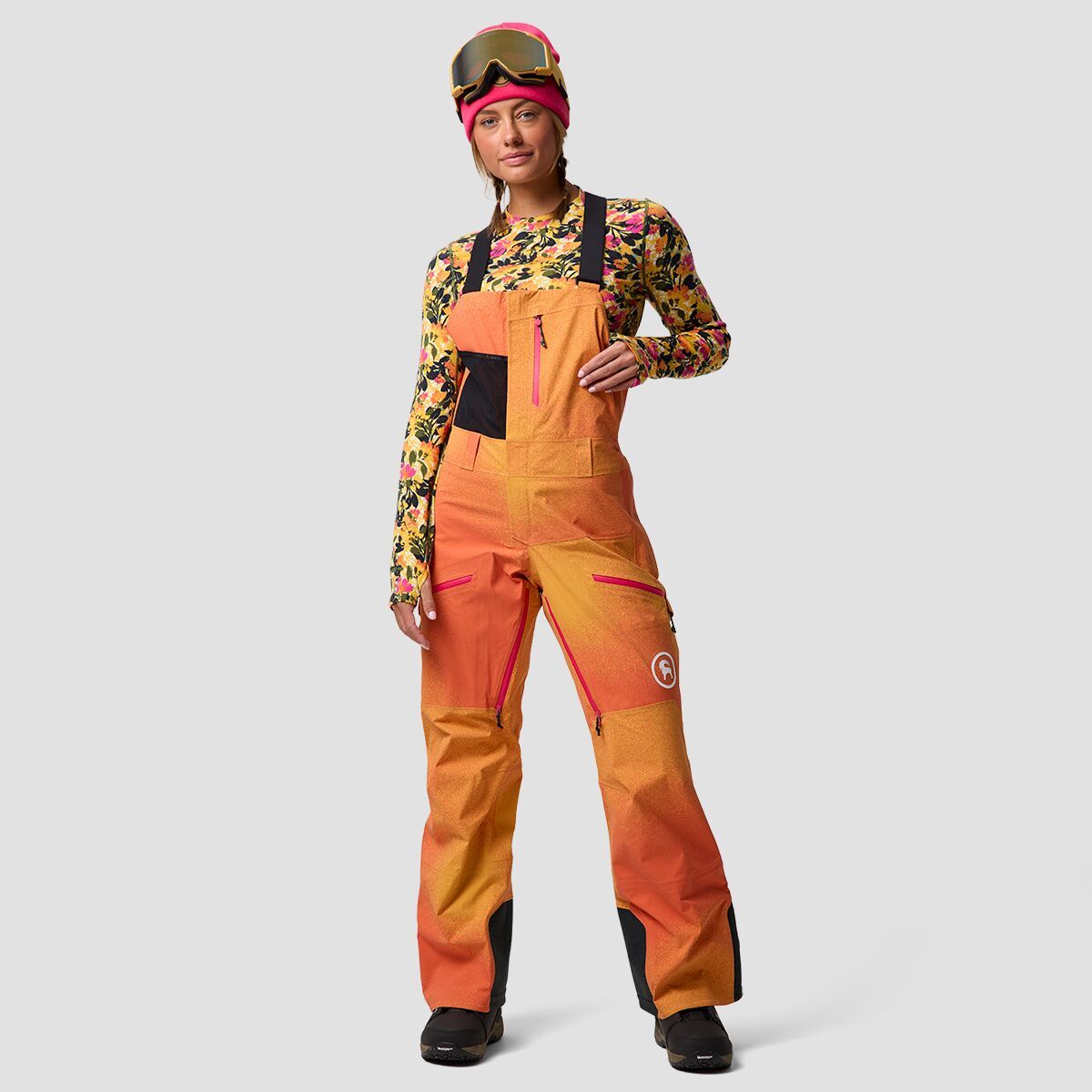 Backcountry Cottonwoods LT Xpore 3L Bibs - Women's Boundary Orange Ombre/Black, XS