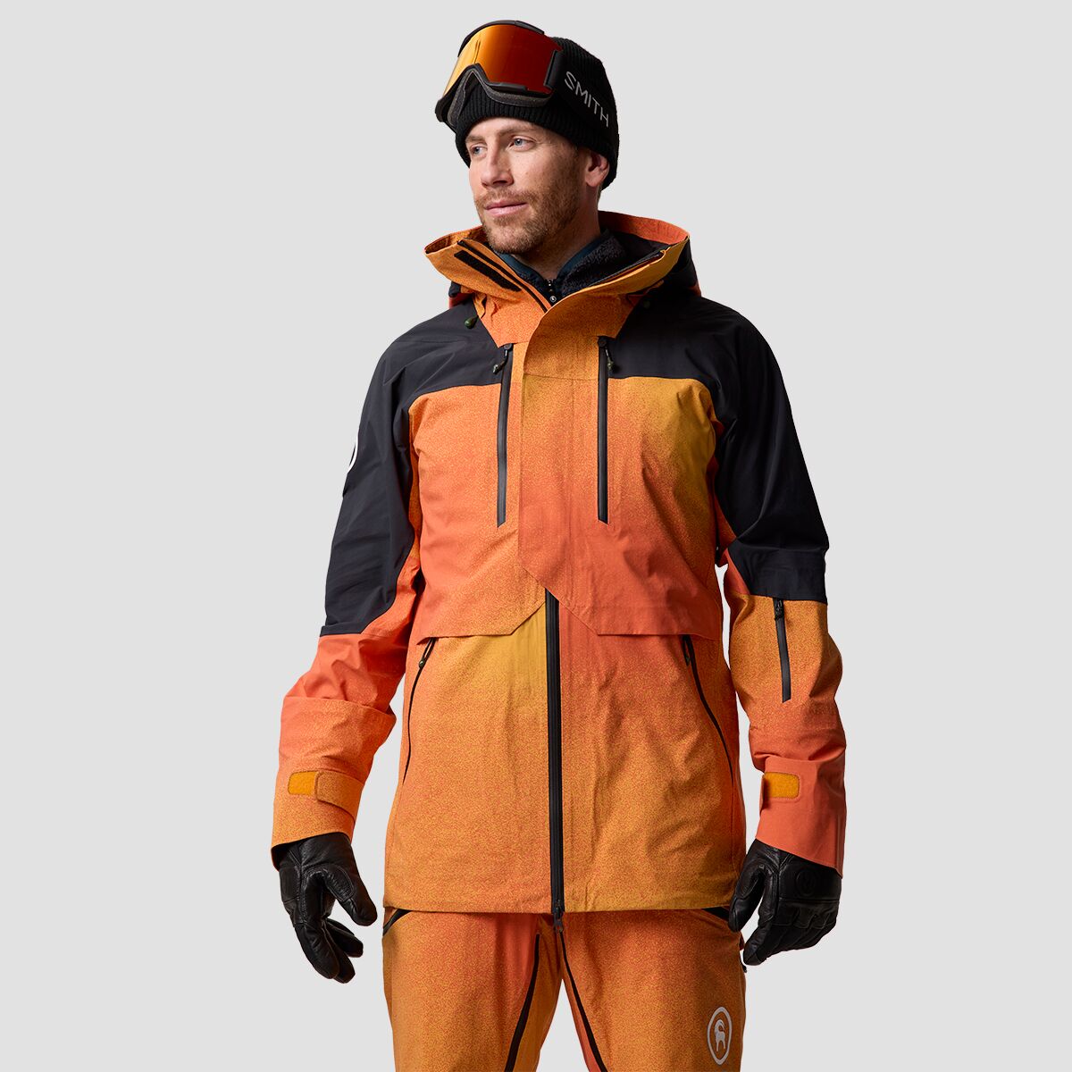 Backcountry Backcountry Cottonwoods LT Xpore 3L Jacket - Men's Boundary Orange Ombre/Black, S