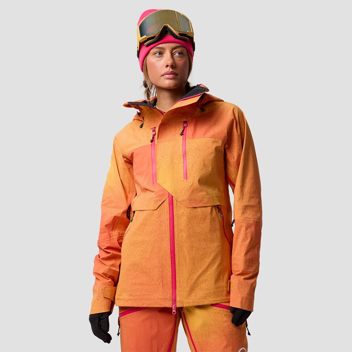 Backcountry Backcountry Cottonwoods LT Xpore 3L Jacket - Women's Boundary Orange Ombre/Black, XL