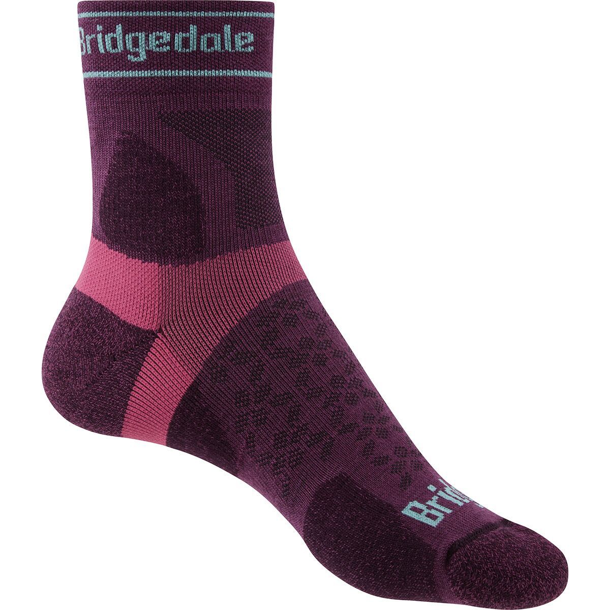 (取寄) ブリッジデール レディース トレイル ラン Lw T2 メリノ パフォーマンス 3/4 クルー ソック - ウィメンズ Bridgedale women Trail Run LW T2 Merino Performance 3/4 Crew Sock - Women's Charcoal/Purple Bridgedale Trail Run UL T2 Merino Performance 3/4 Crew Sock