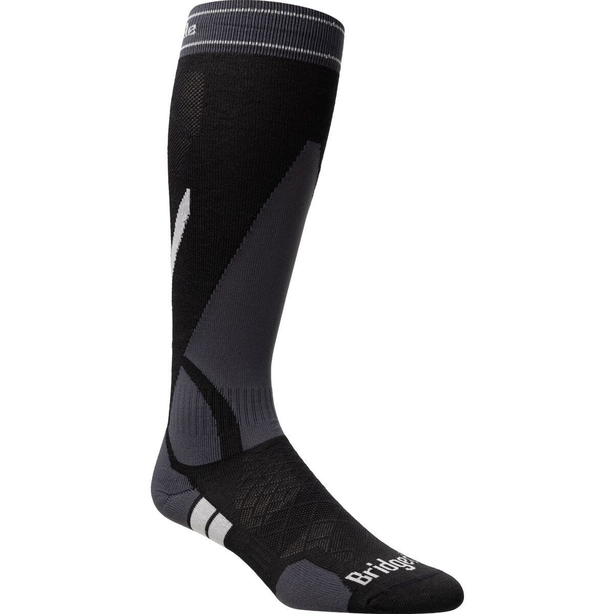 Image of Bridgedale Ski Lightweight Merino Endurance Sock - Men's Black/Grey, L