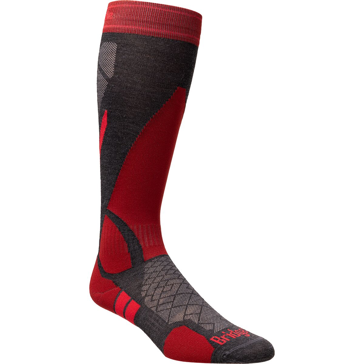 Image of Bridgedale Ski Lightweight Merino Endurance Sock - Men's Graphite/Red, L