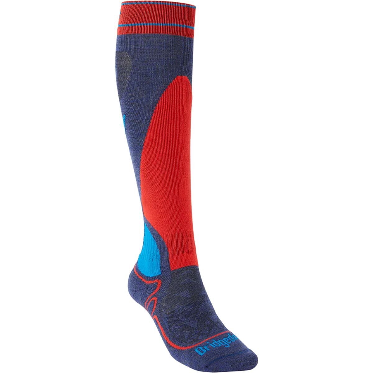 Image of Bridgedale Ski Racer Merino Endurance Sock - Kids' Denim/Flame, L